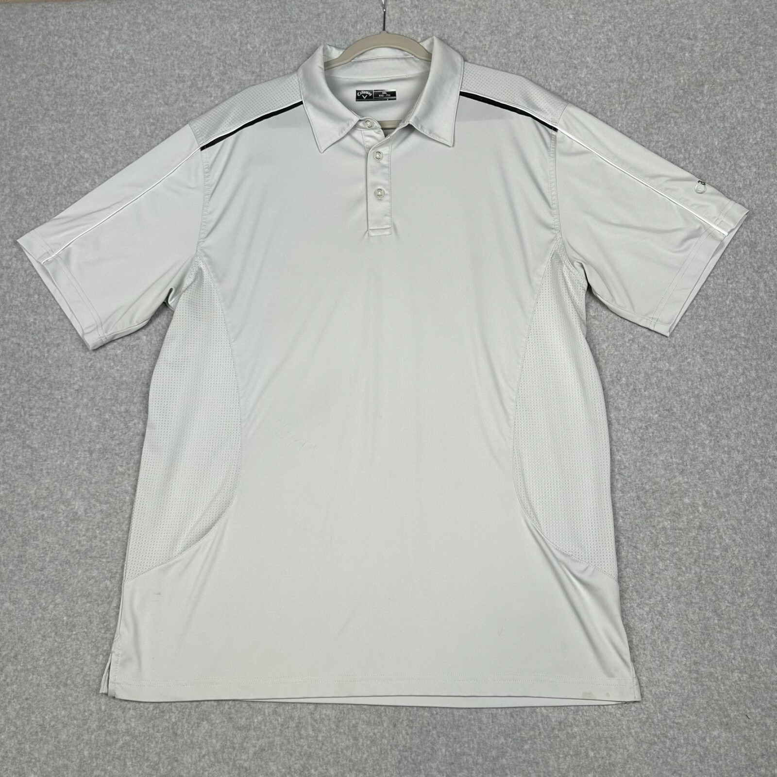 Callaway Shirt Xxl Light Gray Mesh Vented Sides Golf Polo Performance Wicking